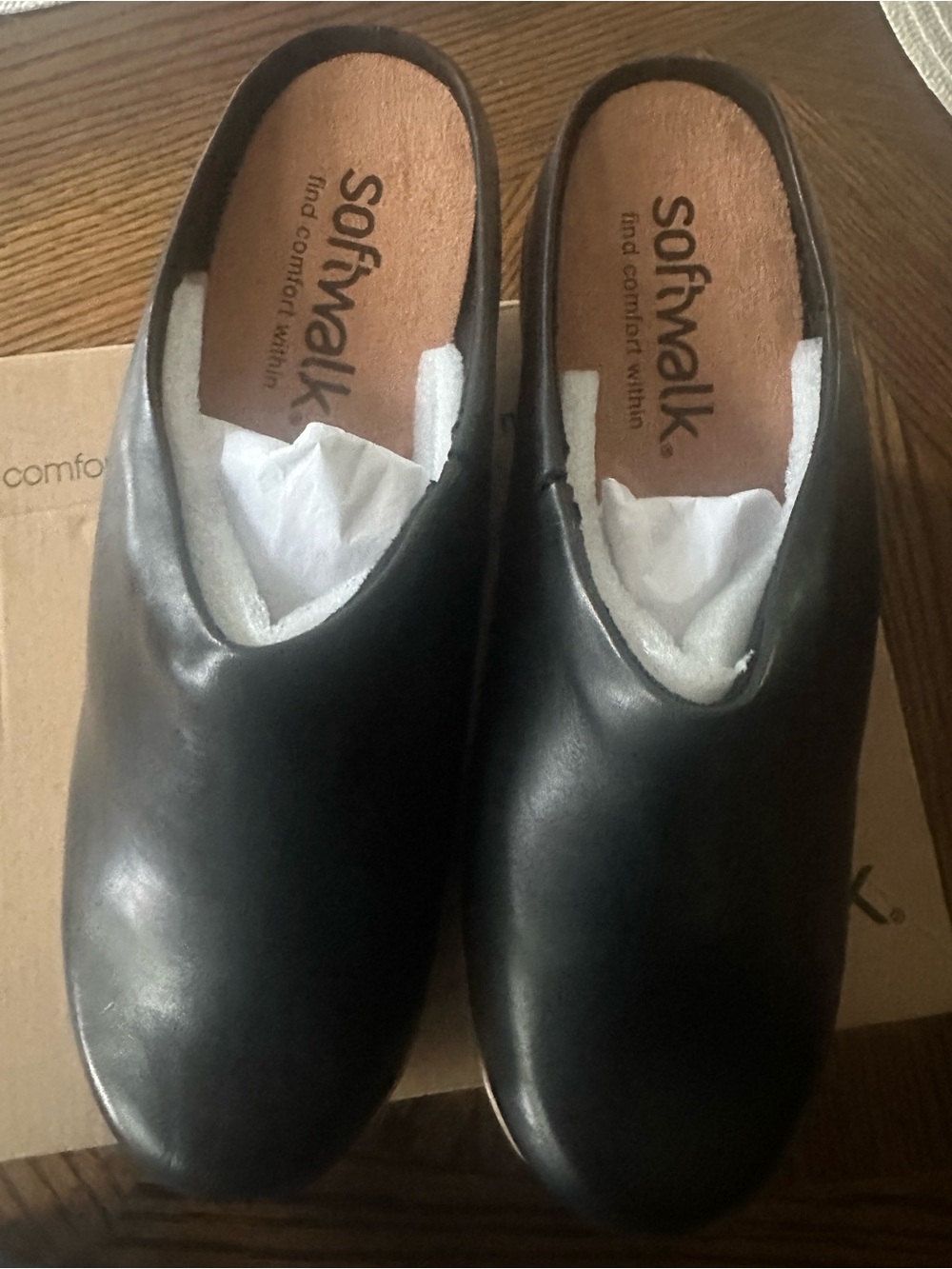 Soft Walk Madison Women's Slip On shoes mules clogs Black Size 8W